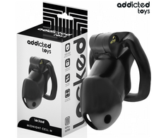 Addicted Toys Locked Chastity Device Midnight Cell Size M 4.2cm Juodas