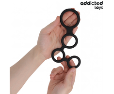 Addicted Toys Multi-Ring Support System with Anatomical Dividers Juodas 201mm