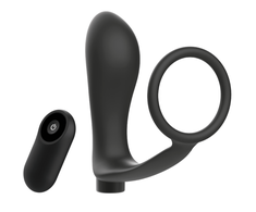 Addicted Toys Juodas Rechargeable Anal Plug &amp; Ring Set with Remote Control