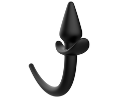 Addicted Toys Puppy Tail Silicone Plug - Ergonomic, Juodas, 7 cm