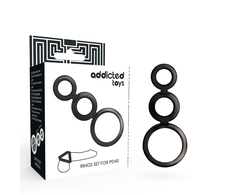 Addicted Toys Rings Set Smoked - 3-Piece Anatomical Silicone System