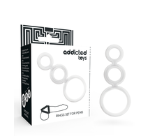 Addicted Toys Rings Set Transparent - 3 Sizes, Flexible Material