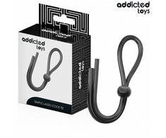 Addicted Toys Silicone Adjustable Ring - Single Loop, 19.5 cm, Juodas