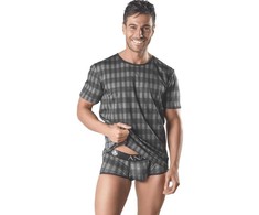 Anais Men Accesories ANAIS MEN Aegis T-Shirt Pilkas Checkered Print Size M Polyamide Blend