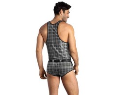 Anais Men Accesories Anais Men Balance Top XL - Checked Microfiber Sleeveless Shirt