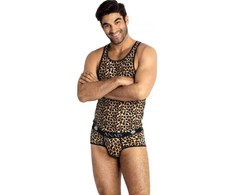 Anais Men Accesories Anais Men Mercury Top XL - Microfiber Briefs with Animal Print, Comfort Fit