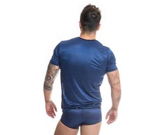 Anais Men Accesories Anais Men Naval Navy Mėlyna Tulle T-Shirt S - Vertical Satin Stripes