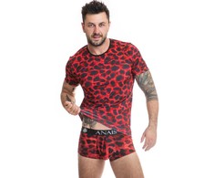 Anais Men Accesories Anais Men Savage Raudona Microfiber Animal Print T-Shirt Size S