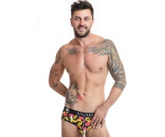 Anais Men Jock ANAIS MEN Banana Print Jock Bikini XL - Playful Lycra Briefs