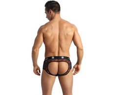 Anais Men Jock Anais Men Chill Jock Bikini XL - Juodas Mesh with Palm Print, Open Back