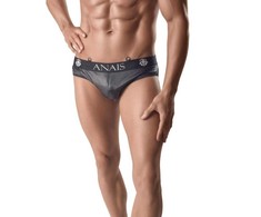 ANAIS MEN SLIP &amp; THONG ANAIS MEN ARES Slip XL - Leather &amp; Mesh Comfort Shorts, Juodas