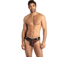 ANAIS MEN SLIP &amp; THONG ANAIS MEN CHILL Slip S - Juodas Tulle Briefs with Colorful Print