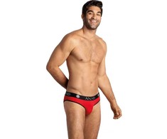 ANAIS MEN SLIP &amp; THONG ANAIS Men SOUL Slip M Raudona-Juodas Microfiber Comfort Briefs