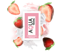 CREAM AQUA Travel Vanduo-Based Lubricant Strawberry Kreminis 6ml Pocket Sachet