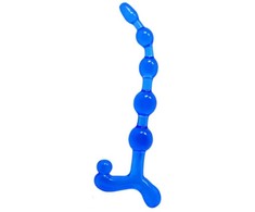 Baile Anal Mėlyna Baile Bendy Twist Mėlyna Flexible Anal Bead System TPR Atsparus vandeniui