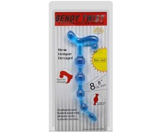 Baile Anal Mėlyna Baile Bendy Twist Mėlyna Flexible Anal Bead System TPR Atsparus vandeniui