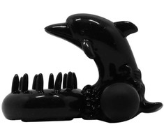 Baile For Him Baile Sweet Ring Juodas Silicone Intimate Ring with Dolphin Attachment