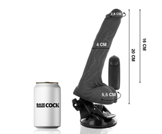 BASECOCK Vibrating Model Juodas 20 cm Remote Flexible Suction Base