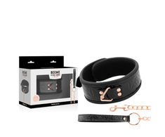 Begme Black Edition BEGME Juodas Edition Premium Vegan Leather Collar with Neoprene Lining