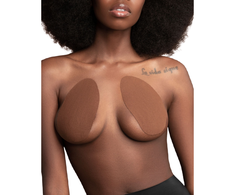 Bye Bra Breast Enhancer Lifting Pads D/F Brown - 3 Pairs Cotton Satin