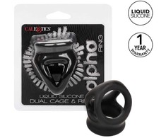 CalExotics Alpha Dual Cage Ring Juodas - Liquid Silicone Support System