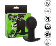 CalExotics Rock Bottom Silicone Juodas Vibrating Plug 10 Modes USB Rechargeable