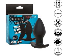 CalExotics Rock Bottom Silicone Intimate Plug 10 Vibrations Juodas