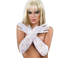 Chilirose Accesories Chilirose CR 3071 Baltas Lace Elegant Evening Gloves - Universal Size