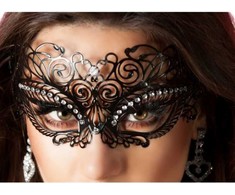 Chilirose CR 3706 Decorative Juodas Brass Mask with Crystals O/S