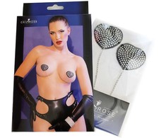 Chilirose Accesories Chilirose CR 4662 Decorative Nipple Pads Sidabrinis &amp; Juodas Chain Design