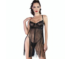 Chilirose Babydolls Chilirose CR 4496 Lace-Up Babydoll Juodas L/XL with Underwire Support
