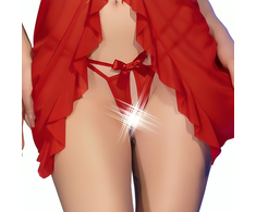 Chilirose Babydolls Chilirose CR 4696 Babydoll &amp; Open Thong Set Raudona L/XL - Sheer Elegance