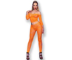 Chilirose Sets Oranžinis Chilirose CR 4661 Seamless Top &amp; Leggings Set Oranžinis S/M