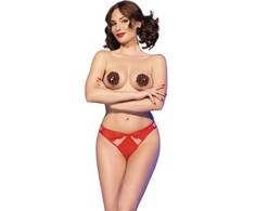 Chilirose Sets Chilirose CR 4839 Festive Set Raudona L/XL - Holiday Pom-Pom Nipple Covers &amp; Panties