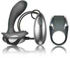CLIMAXIMUM Excite Kit Silicone Intimate Ring &amp; Wired Stimulation System