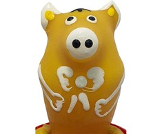 CONDOMERIE Hand-Painted Decorative Latex Model Pig Sitting Geltona