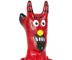 CONDOMERIE Raudona Devil Hand-Painted Decorative Latex Model, Art Edition