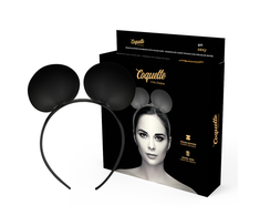 Coquette Accessories Coquette Chic Desire Vegan Leather Mouse Ears Headband - Juodas, Adjustable
