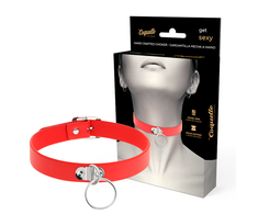 Coquette Accessories Coquette Chic Desire Vegan Leather Adjustable Raudona Collar - 41cm