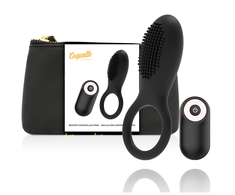 Coquette Toys Coquette Chic Desire Juodas/Gold Vibrating Ring Remote Rechargeable
