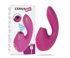 Rožinė COVERME Dual Action Flexible Silicone Intimate Device with Suction, Rožinė