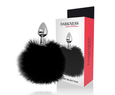 Darkness Anal Darkness Juodas Tail Plug 7 cm - Silicone Model with Faux Fur Accent