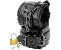 Darkness Bondage Darkness Adjustable Juodas Leather Cuffs with Padlock Premium Design