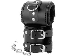 Darkness Bondage Darkness Adjustable Juodas Leather Handcuffs with Soft Lining