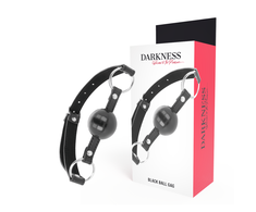 Darkness Bondage Darkness Adjustable Juodas Ball Gag with Leather Strap - One Size