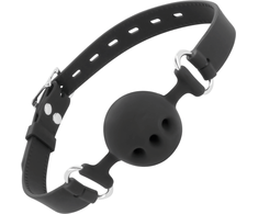 Darkness Bondage Darkness Juodas Adjustable Silicone Breathable Gag - Universal Fit