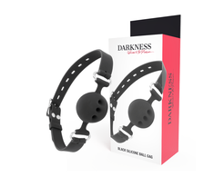 Darkness Bondage Darkness Juodas Adjustable Silicone Breathable Gag - Universal Fit