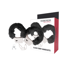Darkness Bondage Darkness Juodas Lined Metal Handcuffs with Comfort Padding