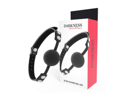 Darkness Bondage Darkness Juodas Silicone Ball Gag with Adjustable Leather Straps