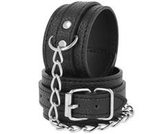 Darkness Bondage Darkness Adjustable Juodas Leather Handcuffs - Textured PU, Secure Buckle